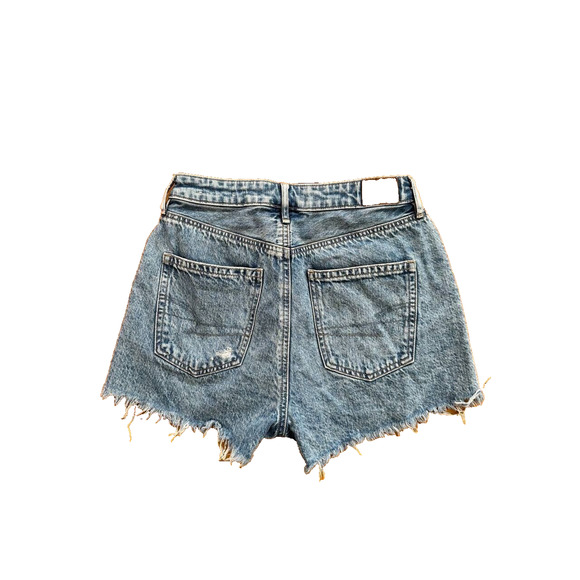 American Eagle Rise 90s Boyfriend Denim Cutoff Shorts Distressed 6 A000602 - Picture 4 of 10